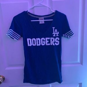 pink victoria’s secret dodgers tee